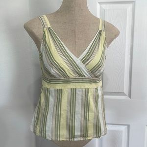 Y2K Gap halter top striped green cotton women’s size XS